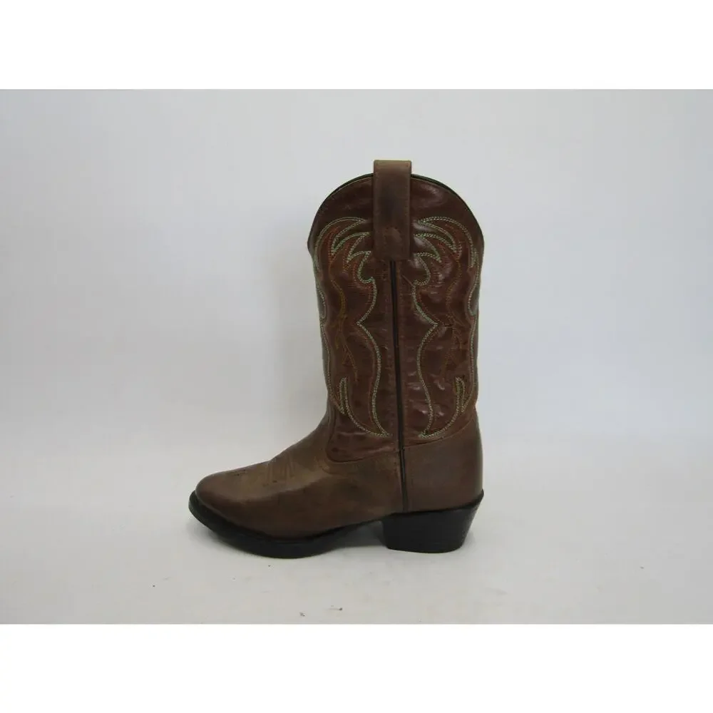 Smoky Mountain Little Kids Youth Sz 13.5 Brown Leather Western Cowboy Boots